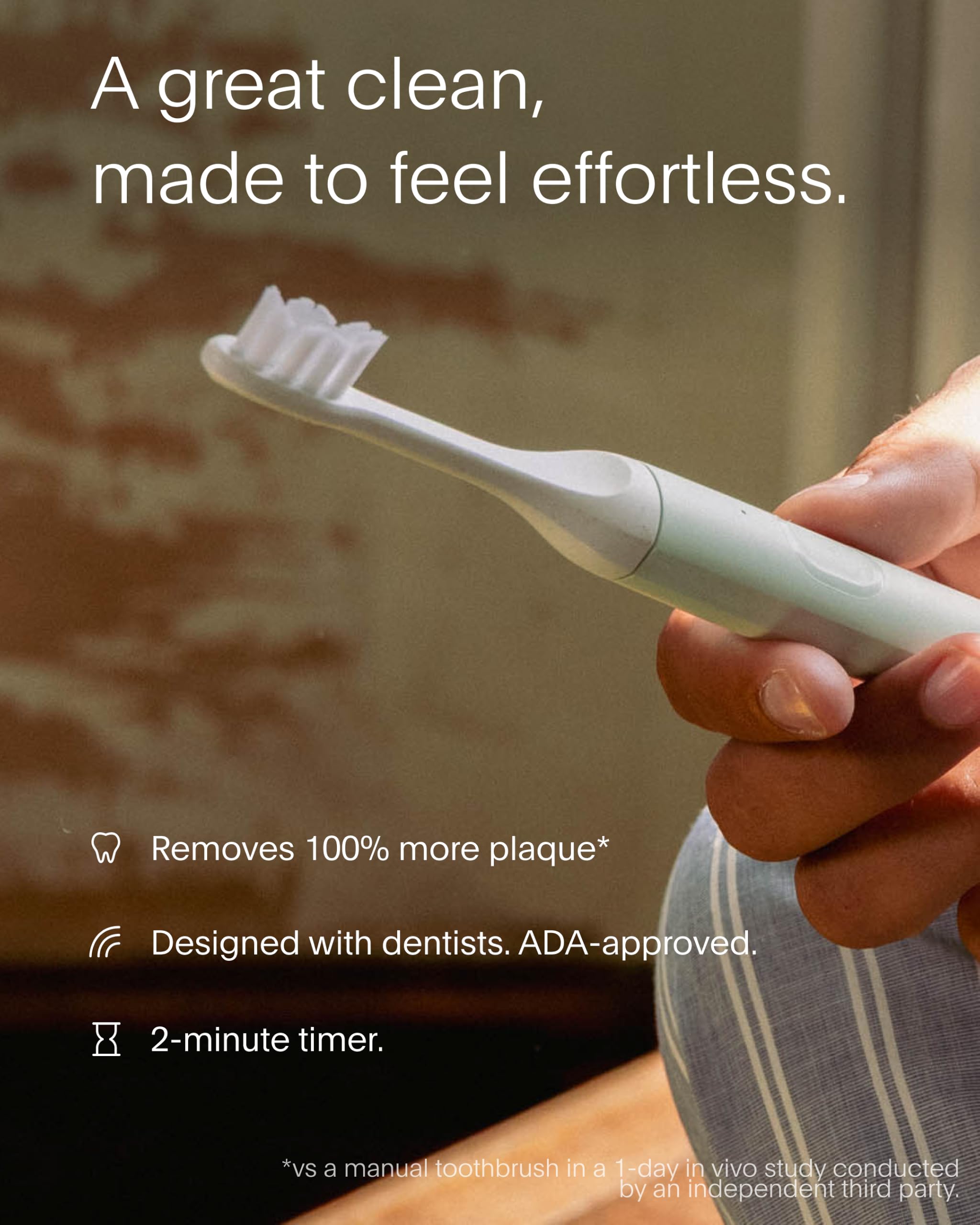 SURI Cepillo de dientes eléctrico Core Sonic | Batería de hasta 4 semanas | Cubierta de cabeza de viaje | Sensor de presión | Cuerpo biológico* | Temporizador de 2 minutos | Cabezal a base de plantas