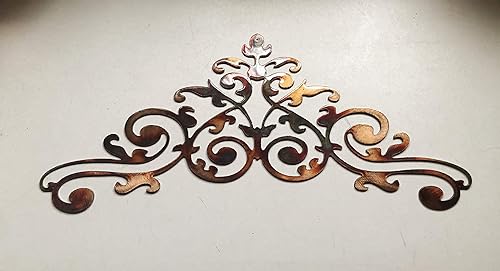 Ornamental Scroll CopperBronze Plated Metal Wall Decor