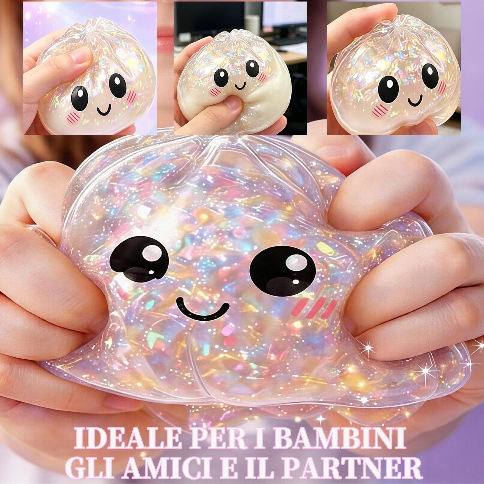 Squishy Ravioli, Dumpling Glitter Squishy, 12PCS Divertente Giocattolo Antistress, Alleviare L'ansia, Sorpresa Divertente Per Giorni Impegnati, Per Home Office