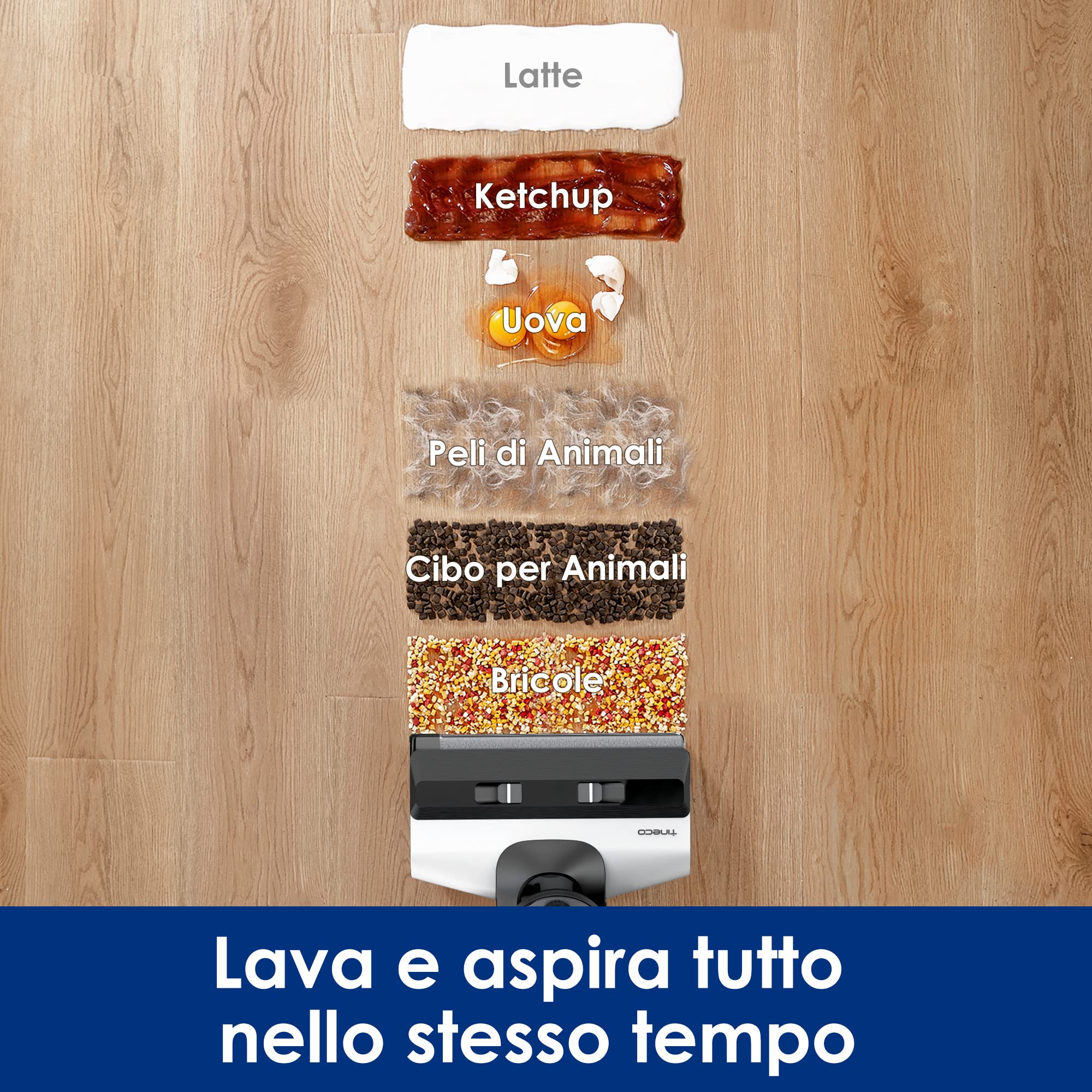 Tineco FLOOR ONE S5 Pro 2 Aspirapolvere Lavapavimenti Senza Fili per Pavimenti Duri, Display LCD, Ideale per Rimuovere Peli di Animali Domestici, Autonomia Prolungata, Wi-Fi, Assistente Vocale