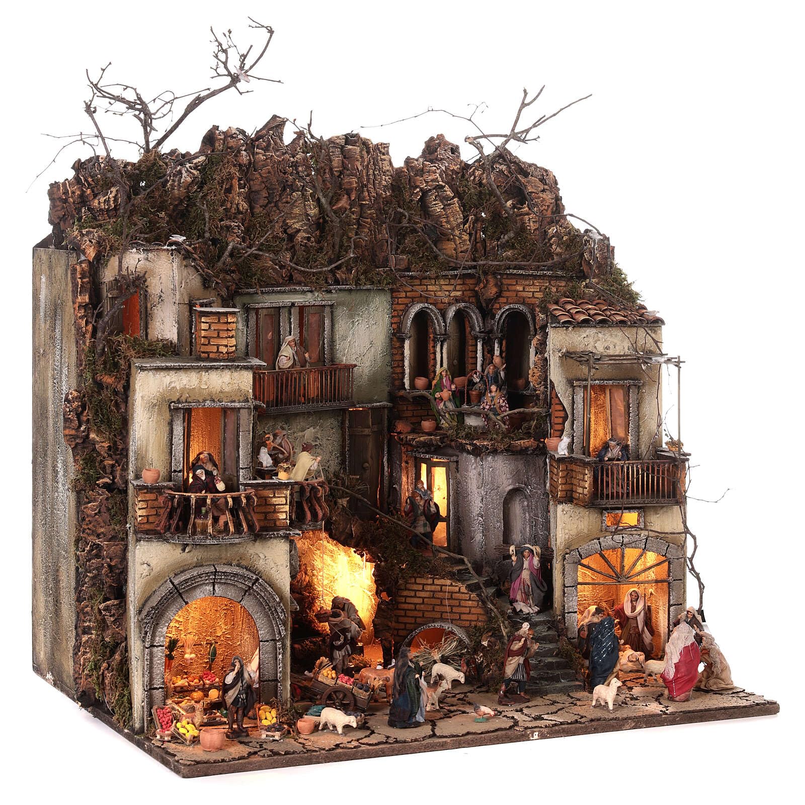 Holyart Presepe Napoletano: Borgo BB Natività Re Magi fruttivendolo 70x70x55 presepe napoletano 6 cm, Vuota