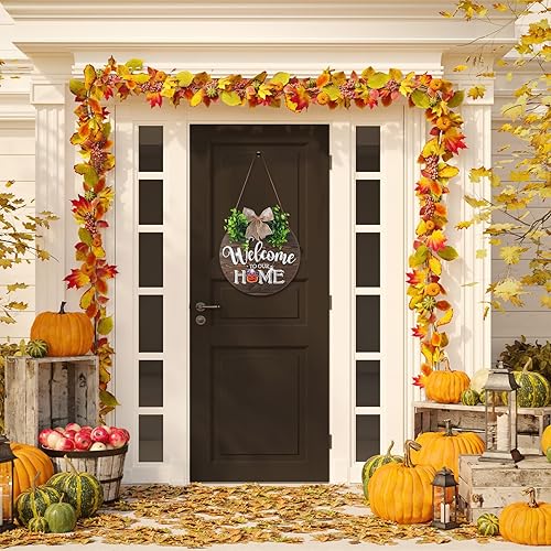 Miniatura 6 de Huwena Letrero de bienvenida intercambiable de temporada con 12 piezas de iconos de pintura de diamante magnético suave para el día de San Patricio,