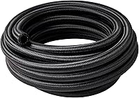 EVILENERGY 6AN Braided Fuel Line Hose - Nylon CPE AN6 20FT Black, 750 PSI High Pressure for Fuel Oil Transmission