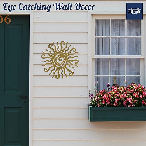 Miniatura 6 de Riverside Designs adorno de sol de acero para exteriores, decoración para pared