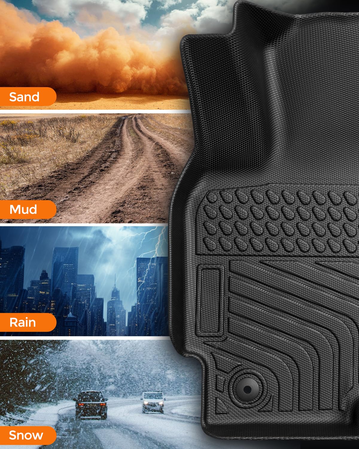 All Weather Car Floor Mats for Mazda CX5 2013 2014 2015 2016 1st Gen Automotive Cargo Liner Full — view 6