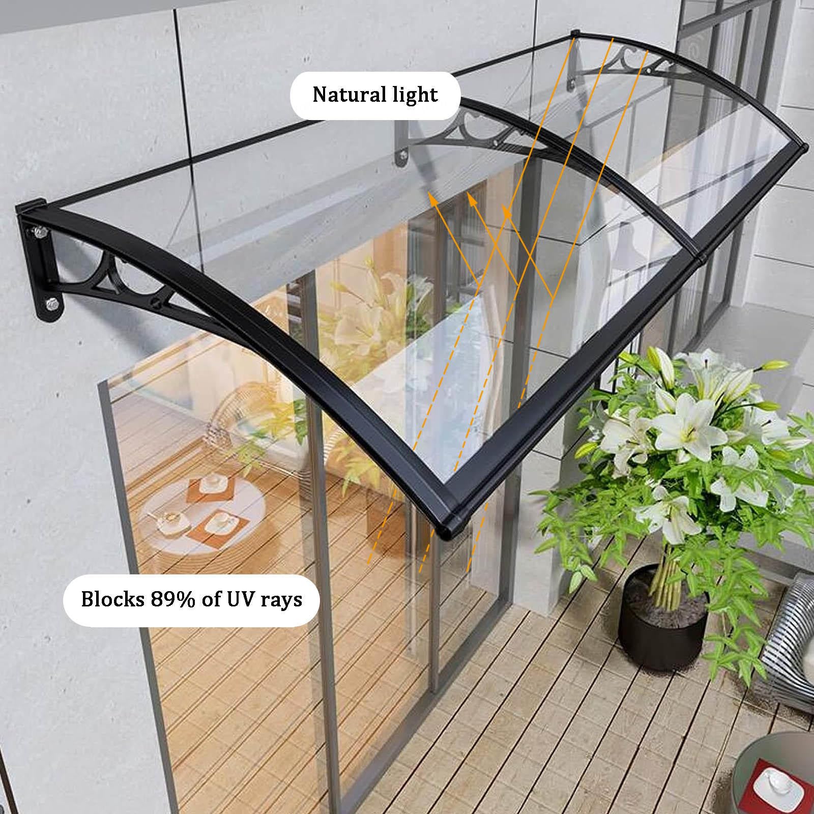 Haustürvordach Aus Polycarbonat – Transparente A Produktbild-Vorschau 9