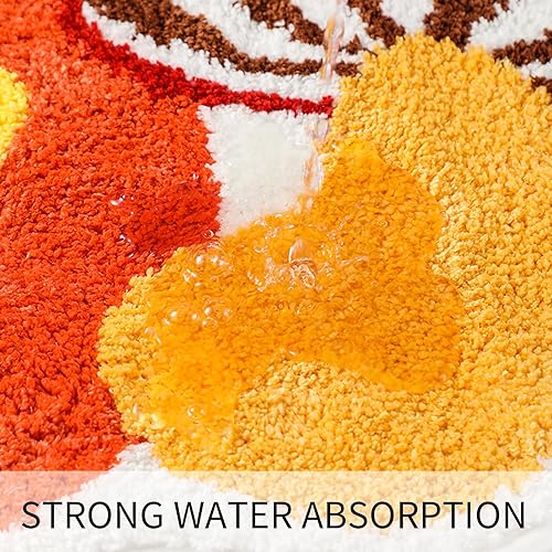 Miniatura 4 de Divertida alfombra de ducha antideslizante de microfibra con diseño de hongos, bonita alfombra de baño suave y lavable, absorbente de agua, alfombra