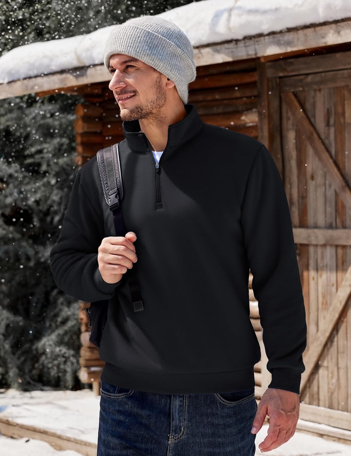 TACVASEN Men's Quarter Zip Fleece Pullover Sweatshirts Sherpa Lined Heavy weight Winter Shirts Thermal Warm Sweaters - Image 7