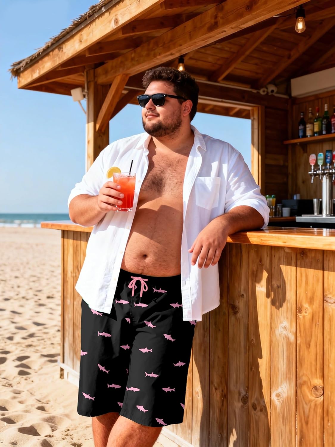 Big and Tall Men's 10'' Swim Trunks with Compression Liner Quick Dry Bathing Suit Summer Beach Shorts, 2XL-9XL