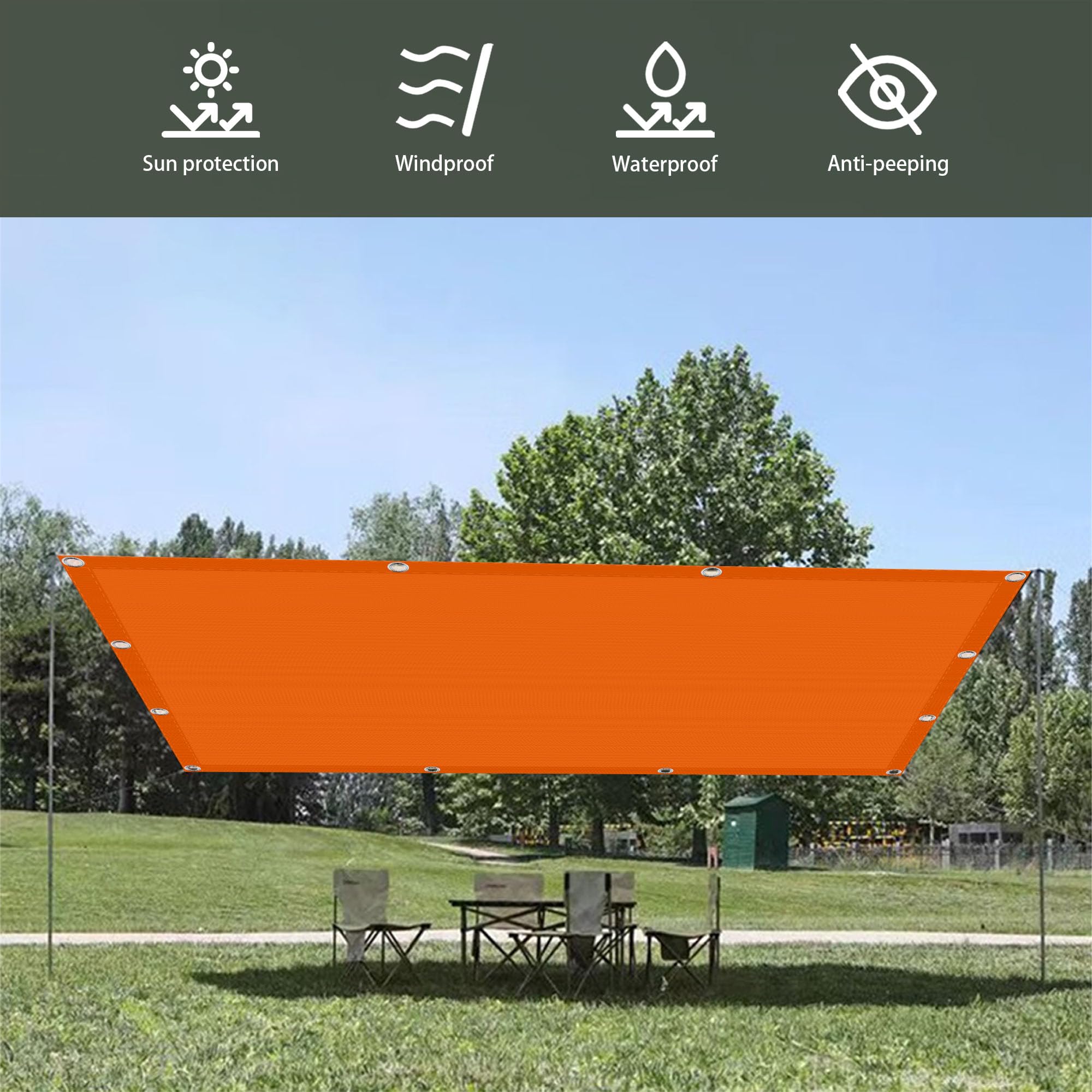 Sonnensel - Toldo impermeable de 2,8 x 3,6 m, resistente a los rayos UV, para patio, jardín, camping, transpirable, protección solar con fácil inserción, perfecto para exteriores y patios