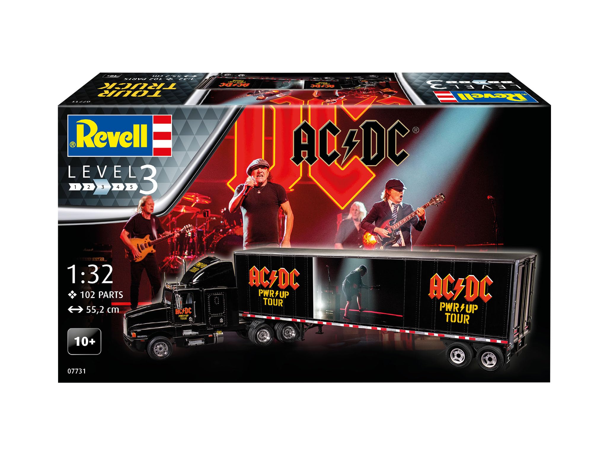 Revell Coffret cadeau 07731 AC/DC Tour Truck Power Up Échelle 1:32 Kit Maquette Plastique Non Construit avec Accessoires