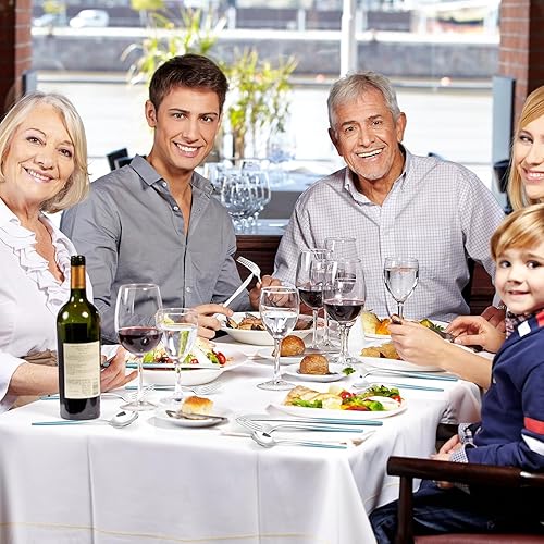 Miniatura 60 de Mirror Silver - Juego de cubiertos multicolor de acero inoxidable de 20 piezas, acabado satinado, servicio para 4, hogar y restaurante, apto