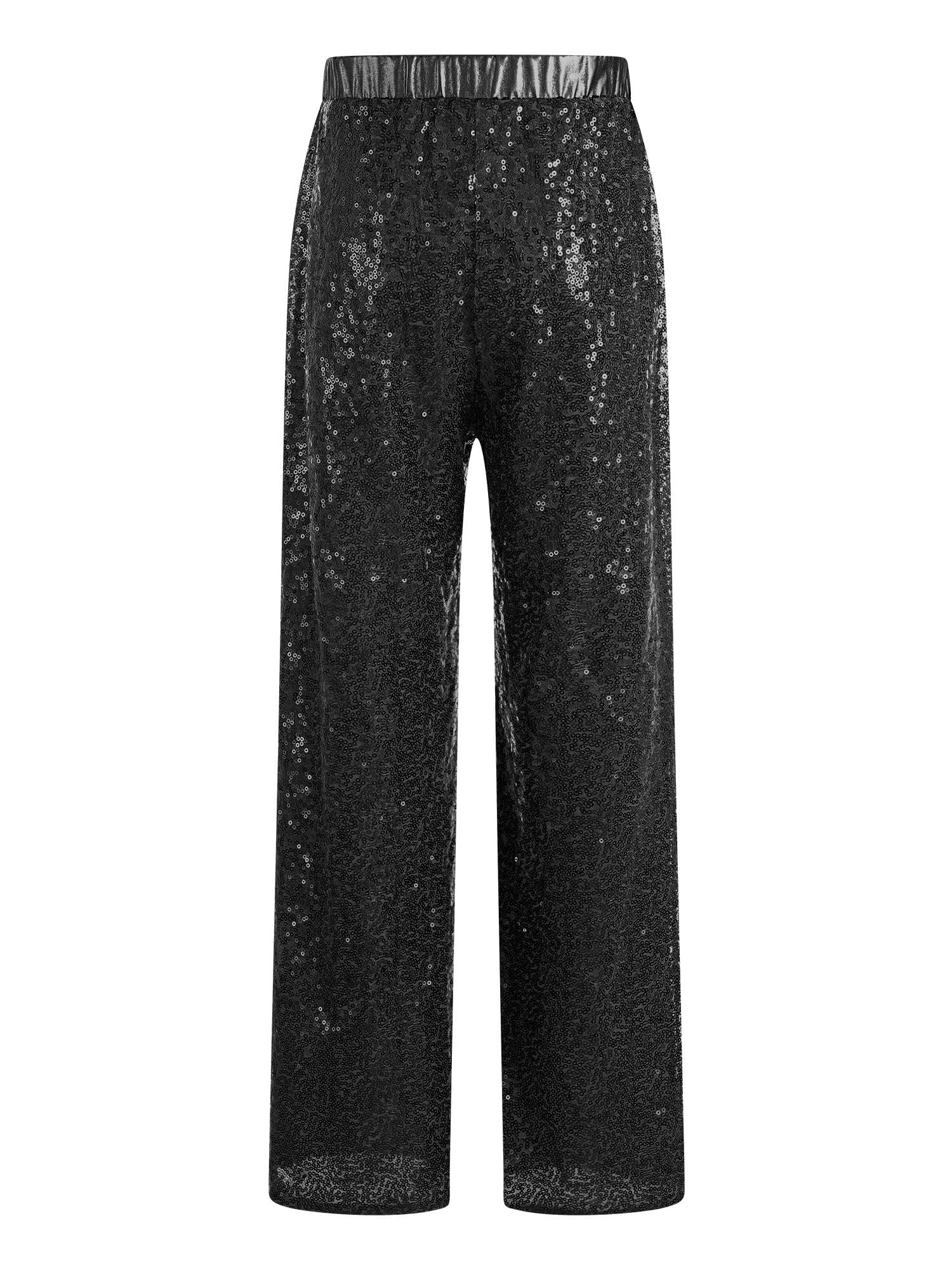 MSemis Bambina Pantaloni di Paillettes Glitter Pantaloni Lunghi da Ballo Latino Tango Danza Moderna Jazz Ragazza Pantaloni da Ballo di Strada Hip Hop Discoteca Dancewear