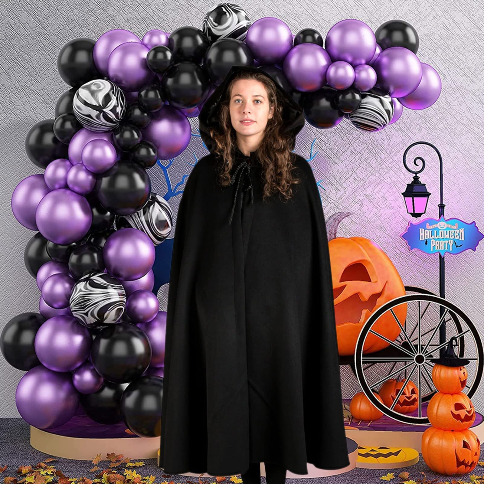 Accessoire Bal Masqué Cape Sorcier Noire à Capuche - Déguisement Halloween Pour Adulte Et Enfant, 120cm Cape Noire à Capuche Accessoire Bal Masqué Cape Sorcier Noire à Capuche - Déguisement Halloween Pour Adulte Et Enfant, 120cm Cape Noire à Capuche