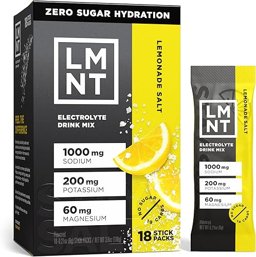 LMNT Zero Sugar Electrolytes - Limonada Mezcla de bebida 18 unidades