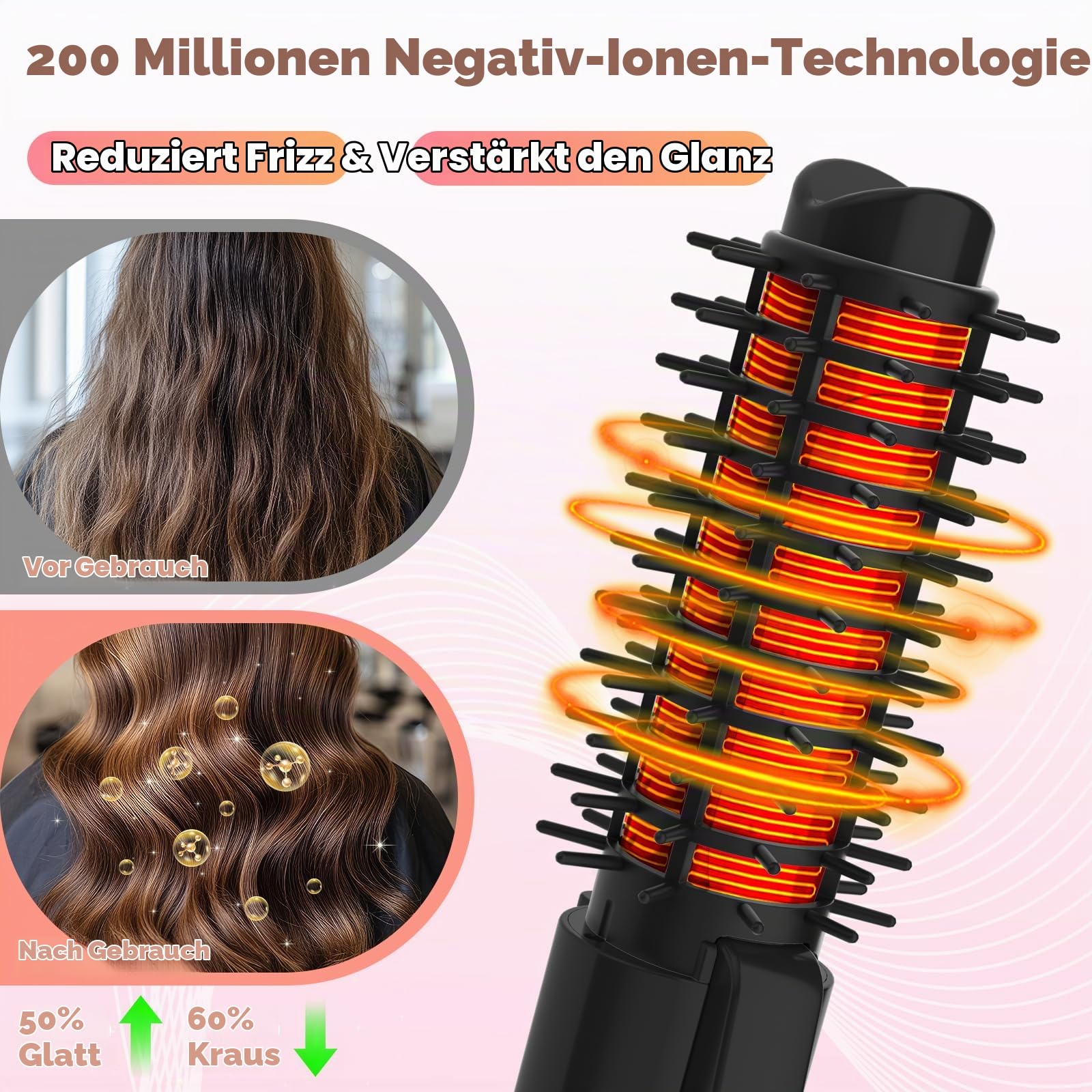 Schnurloser Lockenstab 32mm mit 4 Temperaturen, tragbarer Reise-Lockenstab | 7000mAh USB-aufladbar für Lockenstab Große Locken, mit 10-Minuten-Abschaltautomatik (Schwarz)