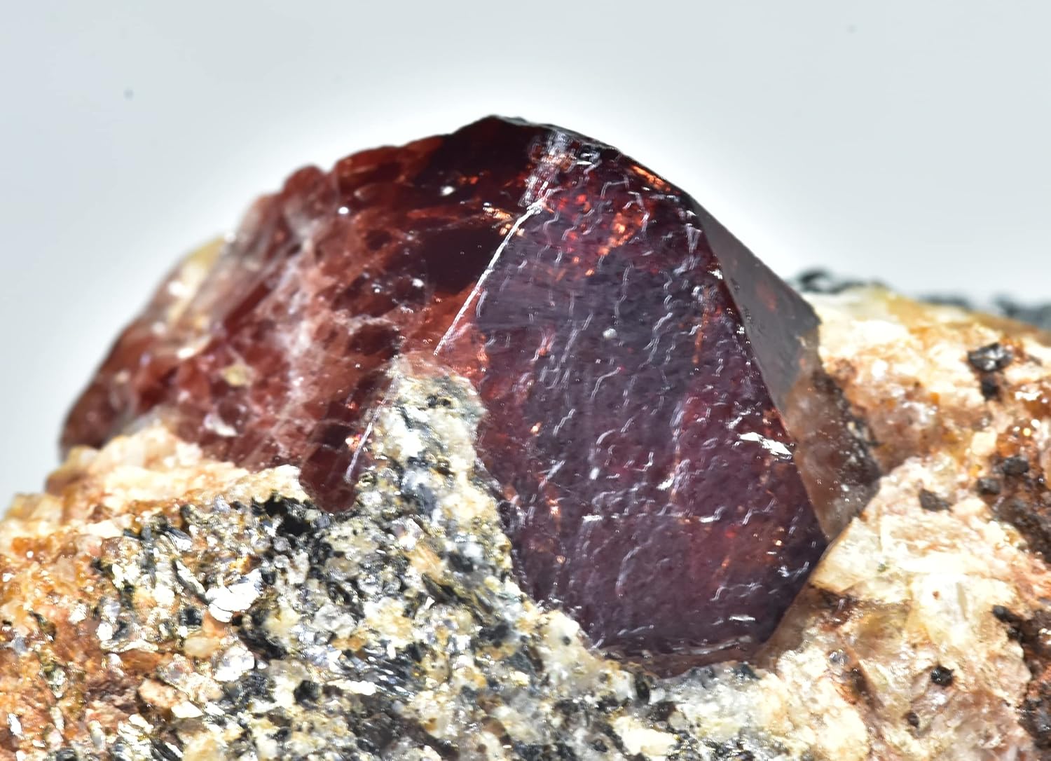 78 Gram Fluorescent Terminated Red Zircon Crystal Specimen