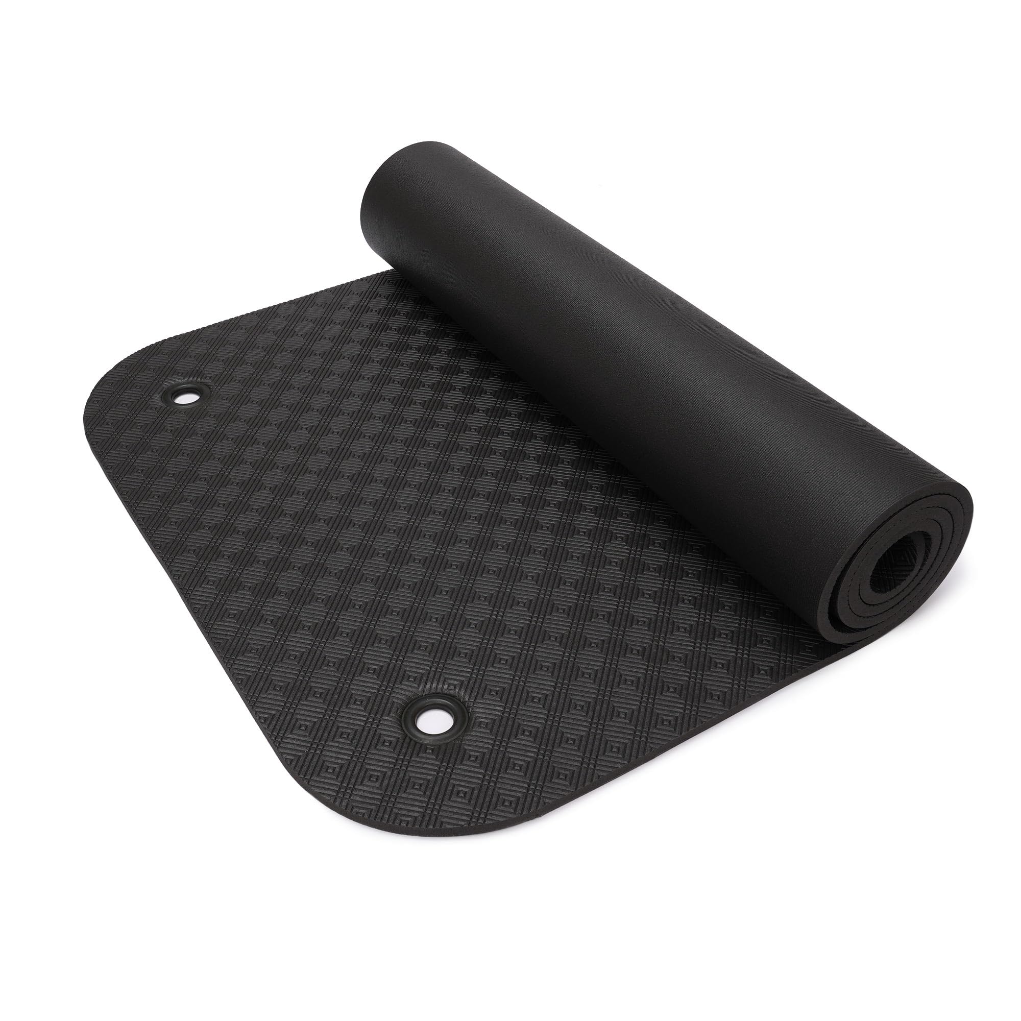 Yogabox Gymnastikmatte Komfort Made in Germany mit Ösen, schwarz