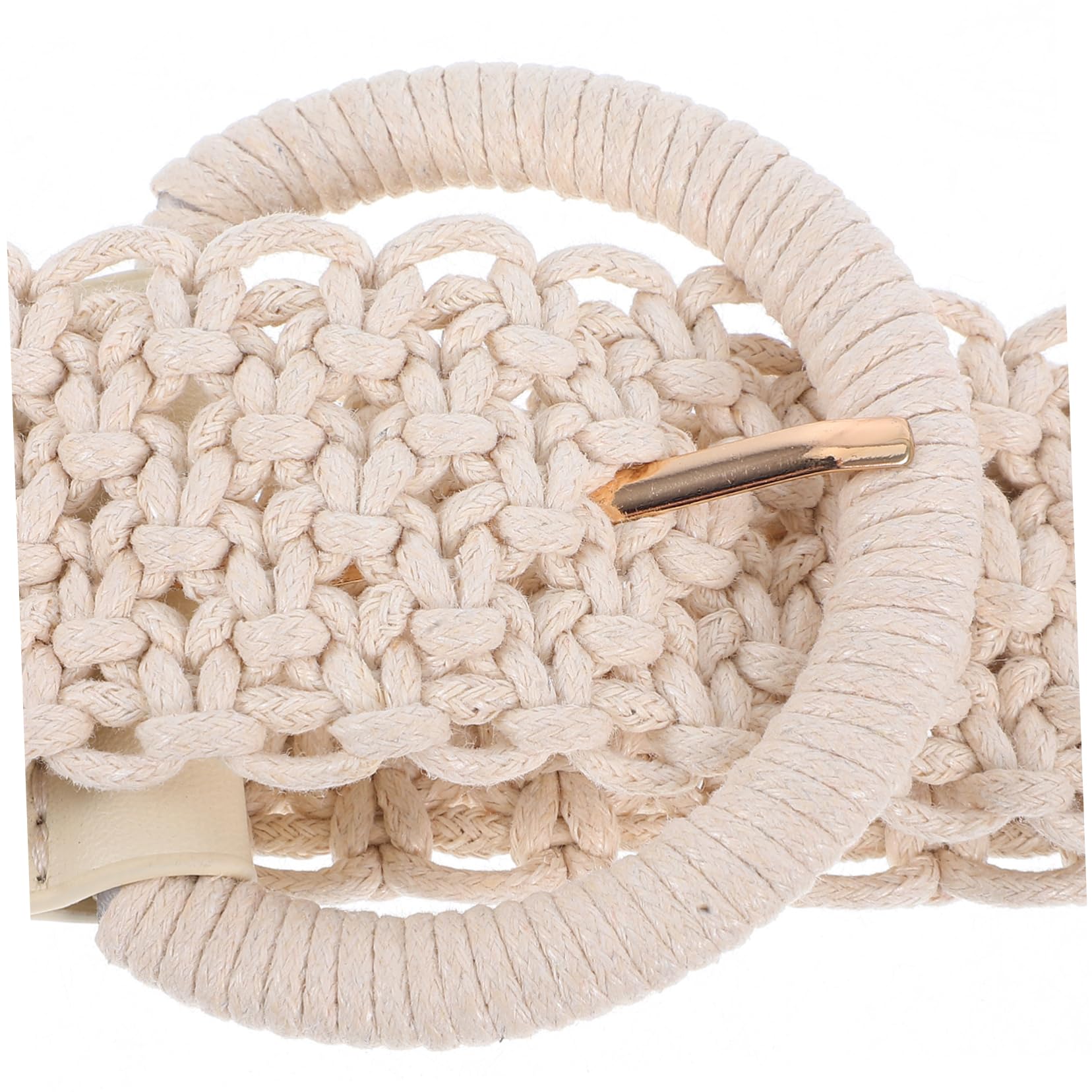 Cintura Boho Intrecciata Regolabile Beige in Poliestere per Donna
