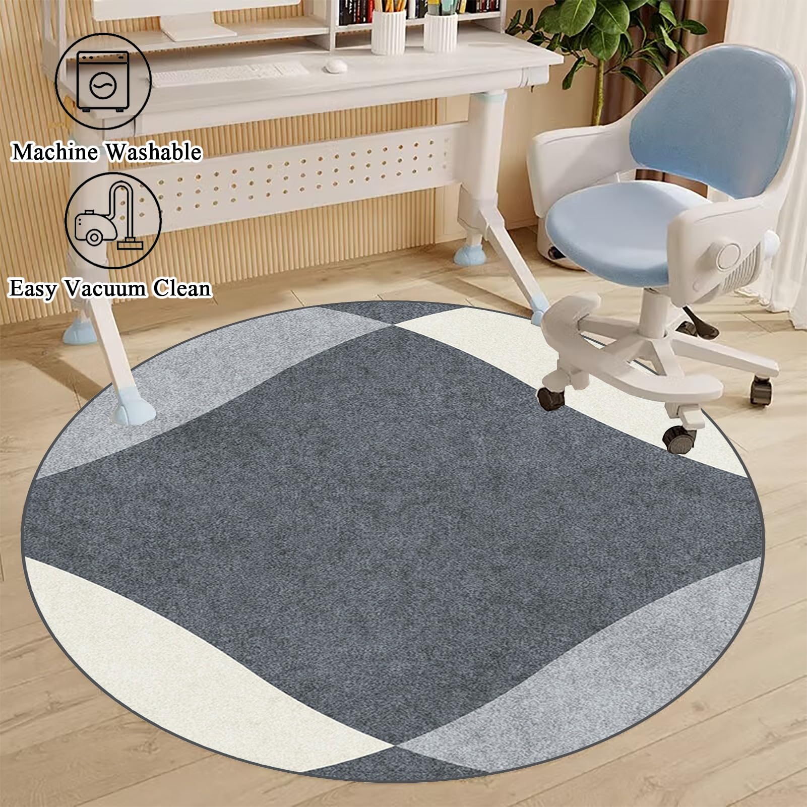 Alfombra para Silla de Oficina, Alfombrilla Protectora para Suelos 120 cm, Alfombra for Silla de Escritorio, Redonda Protector Suelo Silla Ruedas, Tapete Protector para Suelo, Alfombra Suelo Gaming