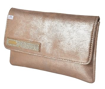 Heart Home Shiny Design Sling Bag Crossbody Purse for Women & Girls With Belt Deisgn on Flap (Peach)-HS_38_HEARTH21722