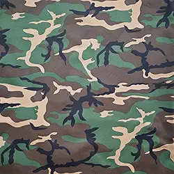 Tecido camuflado verde militar - 142 g/m ², 150 cm de largura, 1 jarda pré-cortado - ideal para costura, estofamento, projetos de mobiliário de acampamento doméstico