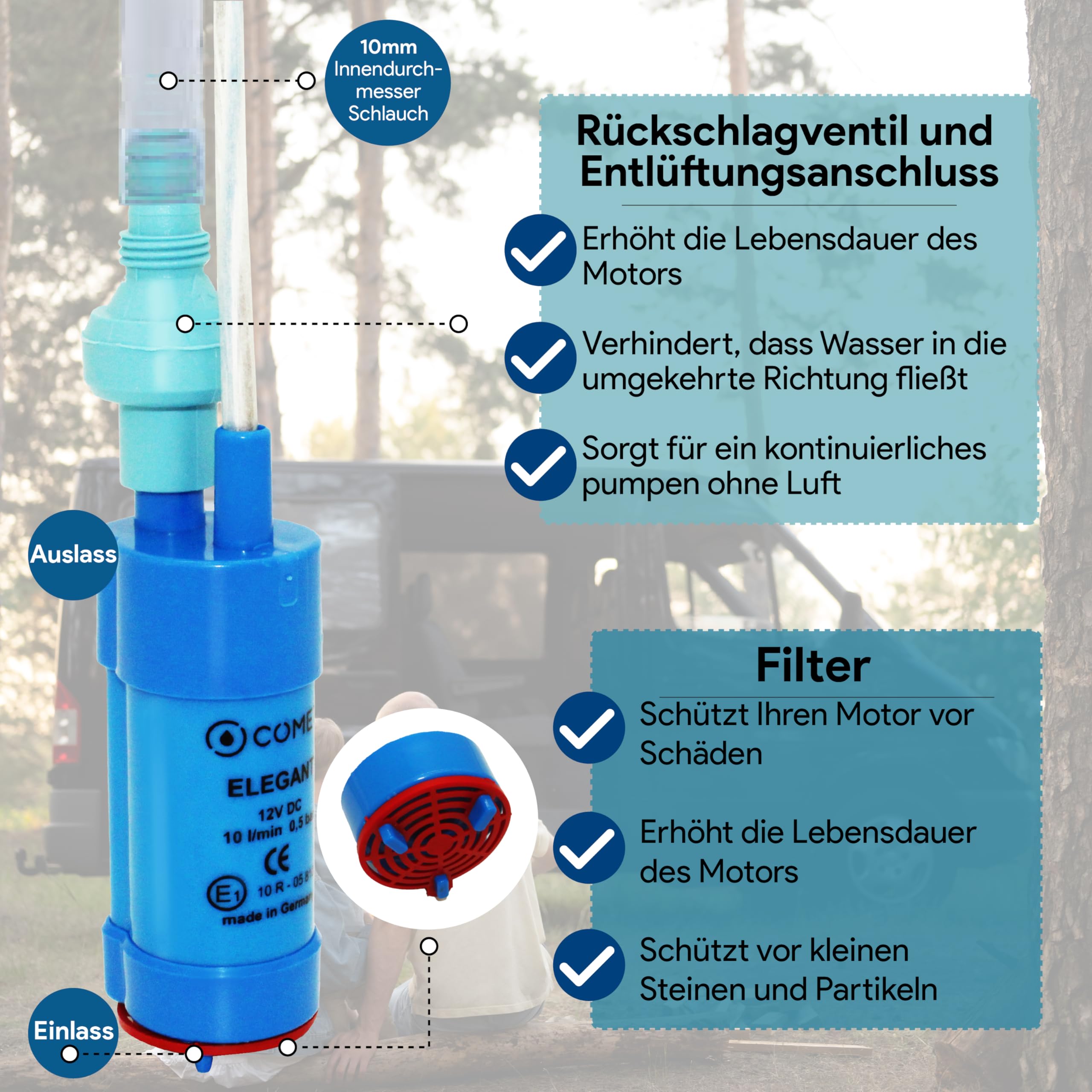 Pompa Sommersa Comet Elegant 12V | 10-18W | Per Acquari E Fontane - Foto 6