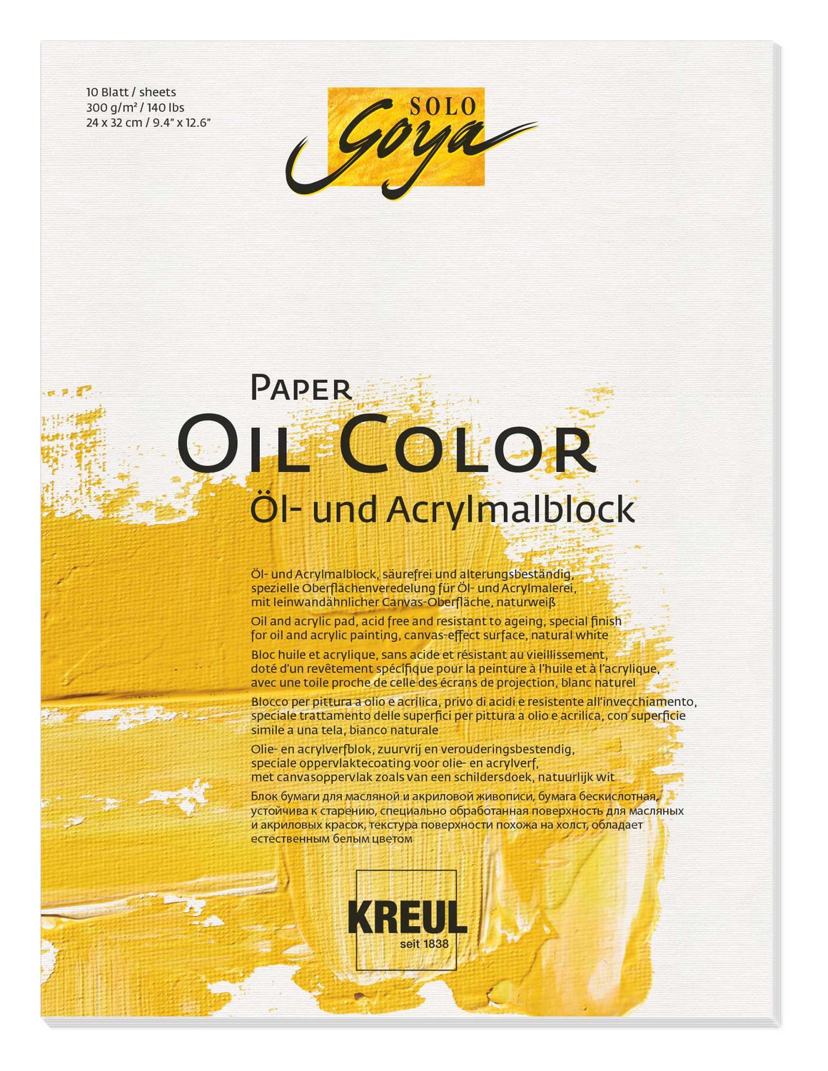Bloc De Acuarela 24x32 Cm – 20 Hojas De 300 G/m² – Papel Con 25% Algodón – Superfice De Grano Fino – Libre De Ácido (FSC)