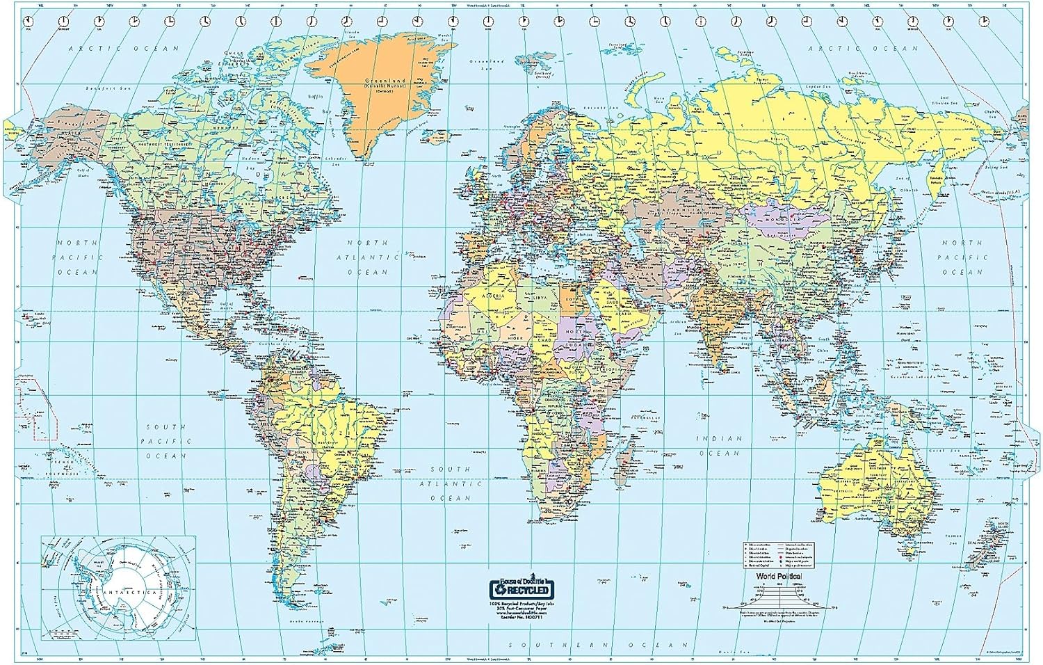 MAP,WORLD,LAMINATED