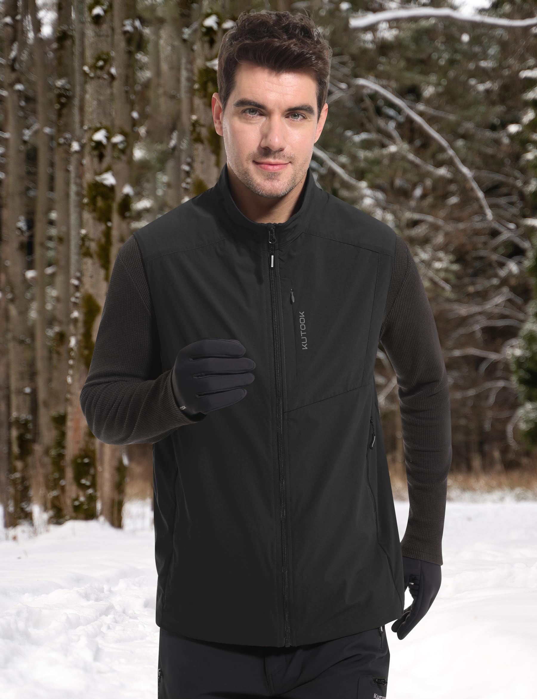 KUTOOK Gilet Uomo Invernale Gilet Uomo Sportivo Gilet in Pile Softshell Trekking Gilet da Golf Antivento in Fodera per Montagna Escursionismo Ciclismo e Altre Attività Outdoor