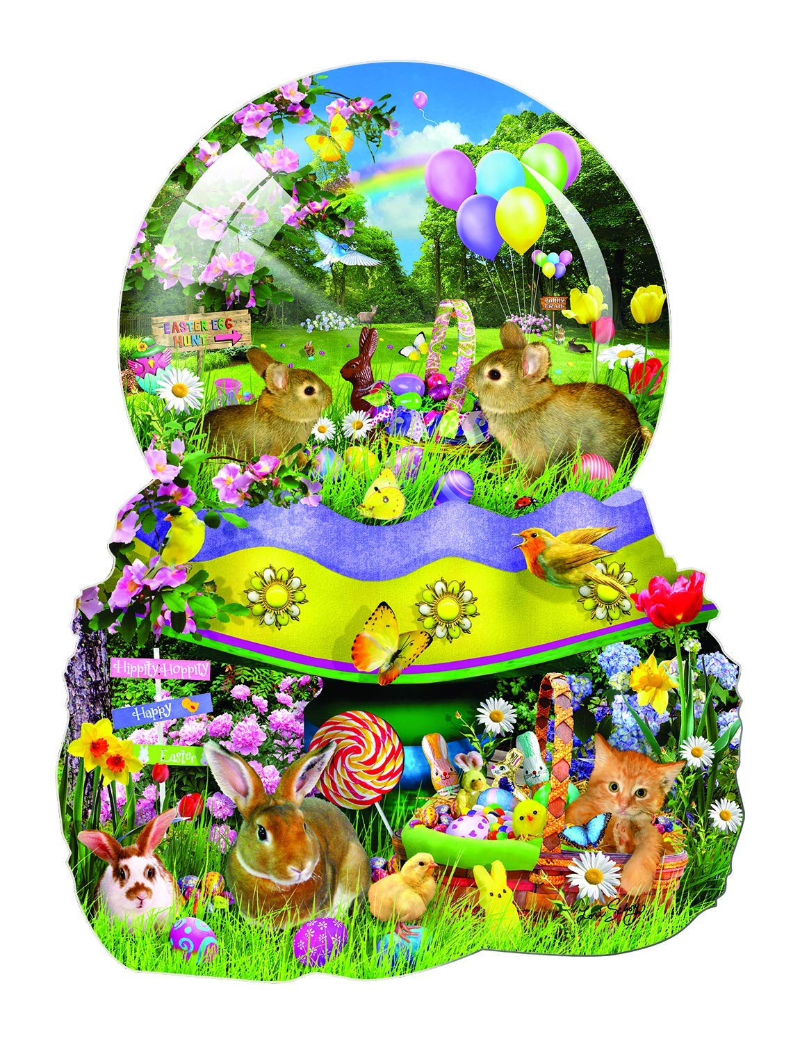 Easter Globe Shaped 1000 pc Jigsaw Puzzle by SunsOut