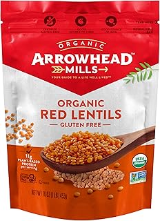 Arrowhead Mills Organic Red Lentils, 16 oz Bag (Pack of 6)