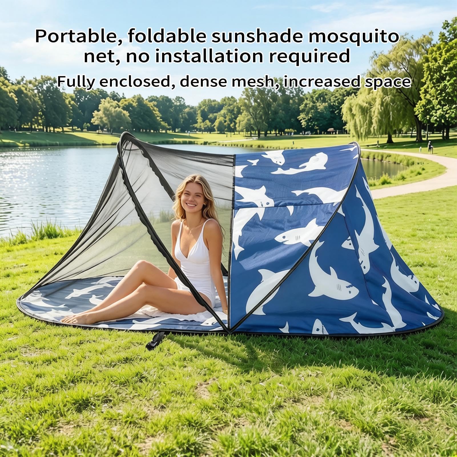 Moustiquaire de Camping Tente Pliante Respirante à Ouverture Rapide | Filet de protection à montage facile pour Extérieur Jardin Cour Arrière-Cour Maison Terrain Lit Déplacement