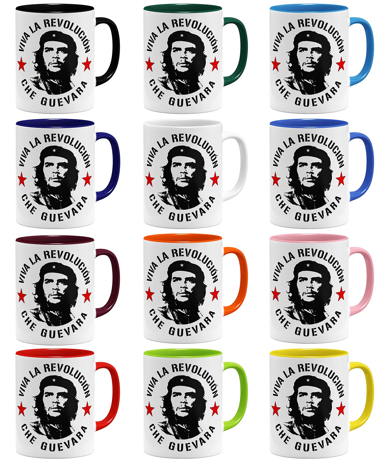 OM3® Rebel-Che-Guevara Tasse | Tasse En Céramique | 325 Ml | Imprimé Des Deux Côtés | Blanc