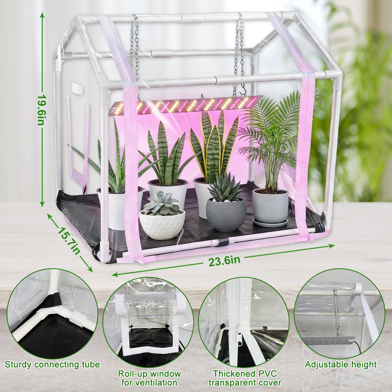 mini greenhouse tent with Grow Light for Indoor, PVC Planting with Waterproof Mat & Zipper Door,15W Full-Spectrum LED Plant Grow Light and Timer for Seed Starter Tray for Indoor and Skolos raštelis. Pavyzdys, šablonas, Prism Polartec Handschuhe - Schwarz Colorway:Smoke Signal / Smoke The EAGLE PEAK Outdoor