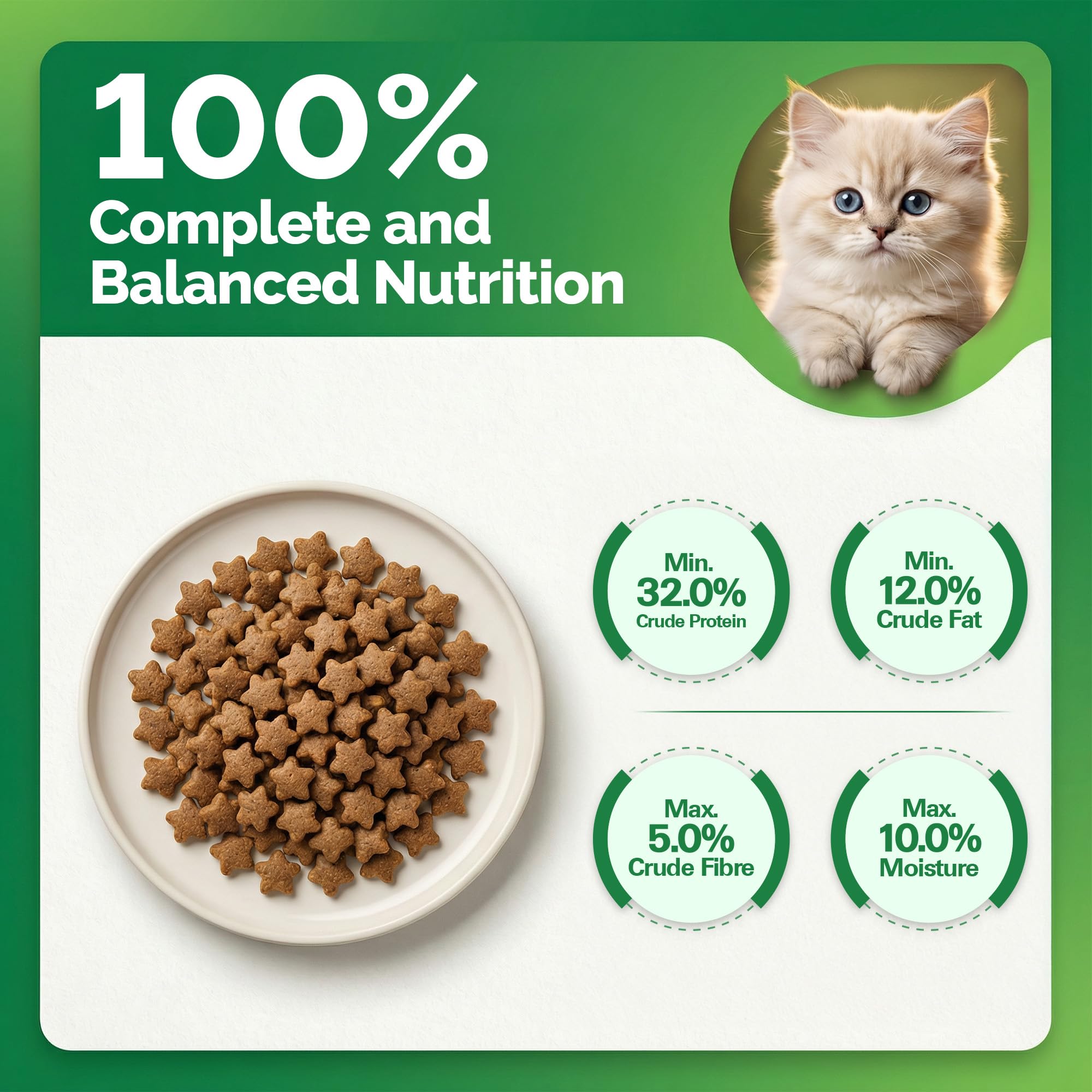 Avant Furst Kitten Dry Cat Food with Ocean Fish Flavor, Dry Kitten Food for 2β12 Months, No Artificial Additives, 2.8 kg 4