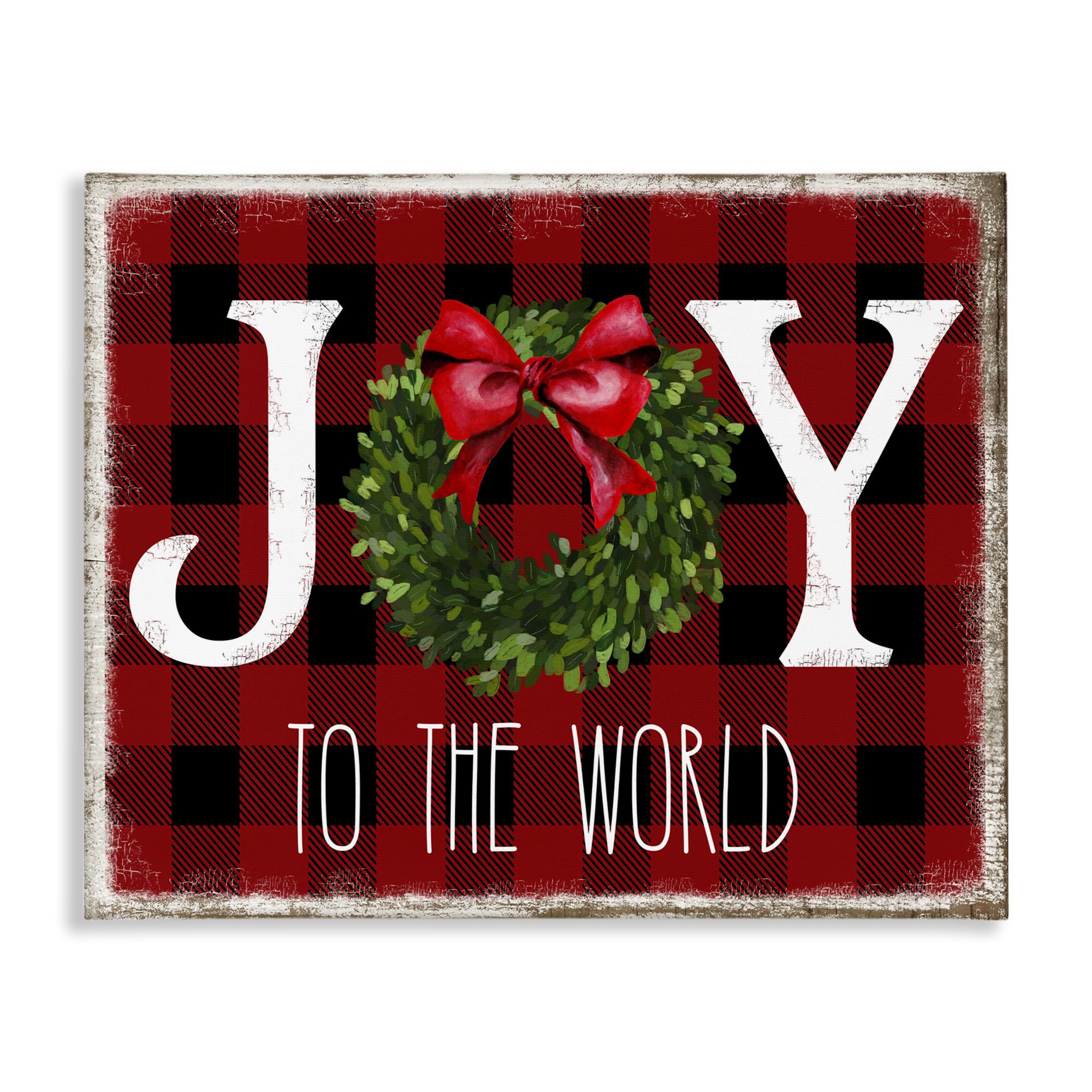 Stupell Industries Charming Christmas Buffalo Plaid, Designed By Deborah Brown, 40 x 30, Canvas Wall Art