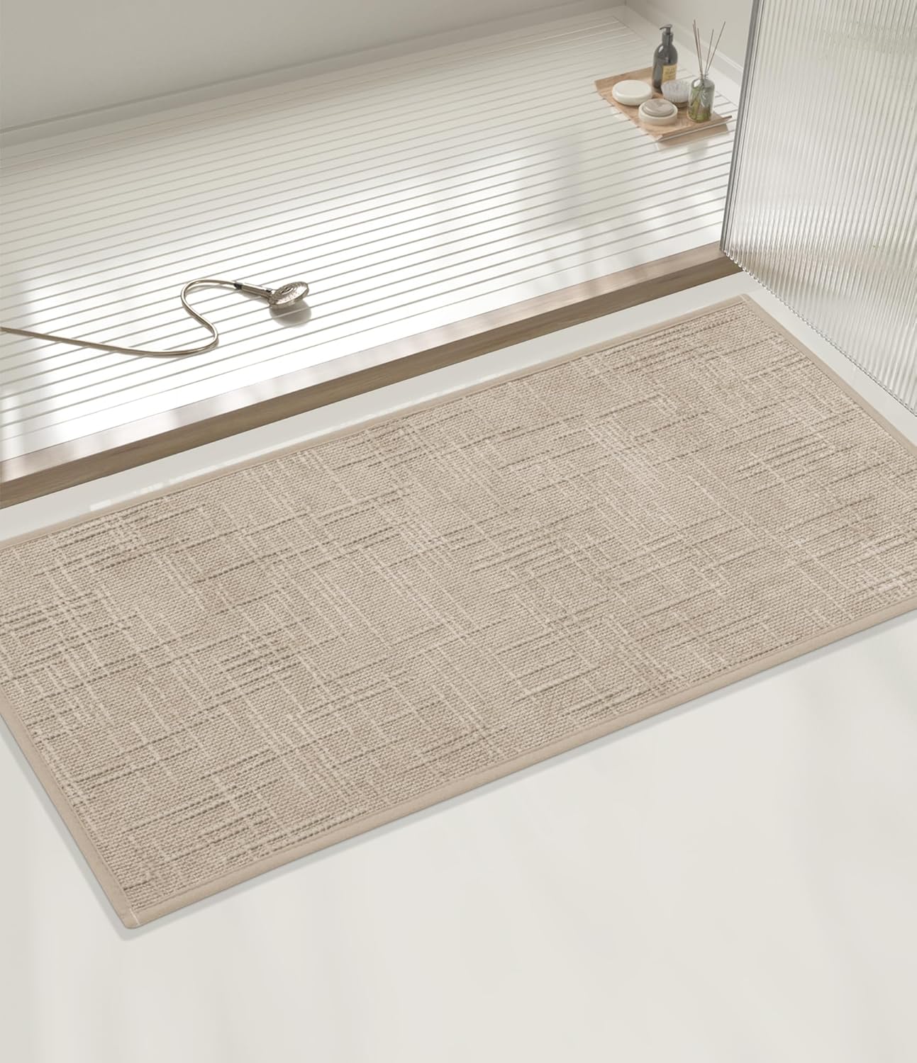 YIHOUSE Tapetes de baño de 16 x 32 pulgadas, antideslizantes, de secado rápido, tapetes de baño delgados para baño, tapetes de baño delgados y