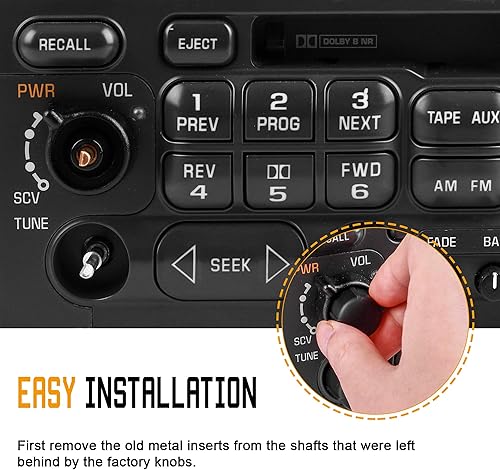 Miniatura 4 de RDBS Kit de 2 perillas de control de volumen de radio estéreo de repuesto OEM para GMC Cadillac Chevrolet