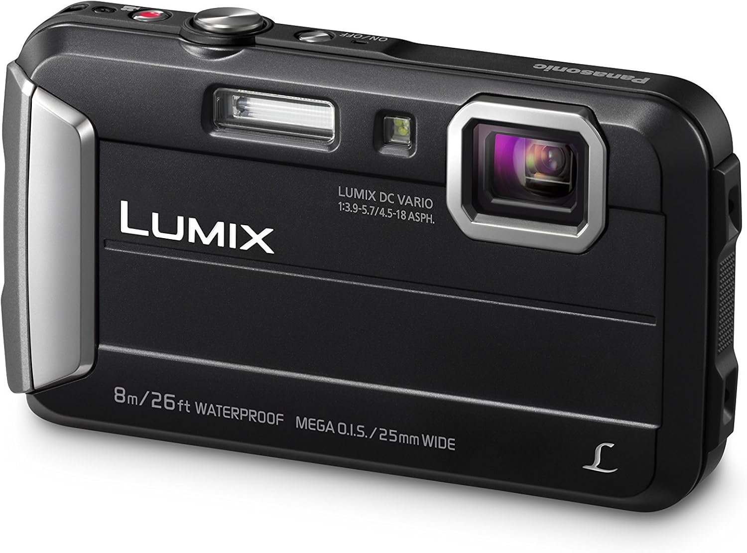 Panasonic LUMIX Waterproof Digital Camera Underwater Camcorder with Optical Image Stabilizer, Time Lapse, Torch Light and 220MB Built-In Memory – DMC-TS30K (Black)