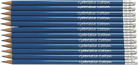 12 HB Round Graphite Pencils Personalised with Name Premium Quality German Made Pencils (FRENCH NAVY)