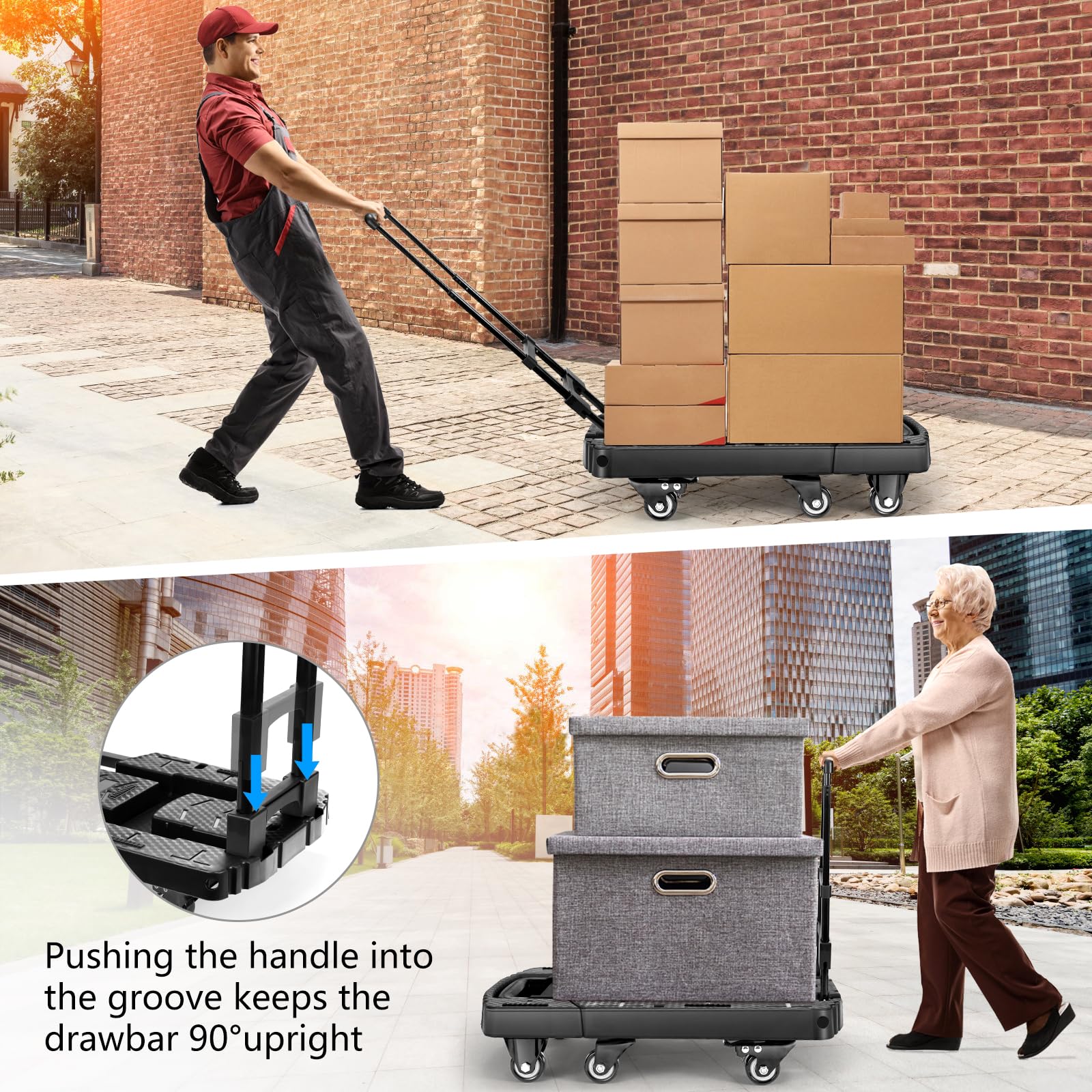 Voipvvii Folding Hand Truck - 500lb Heavy Duty Dolly -6 Voipvvii Folding Hand Truck - 500lb Heavy Duty Dolly -6