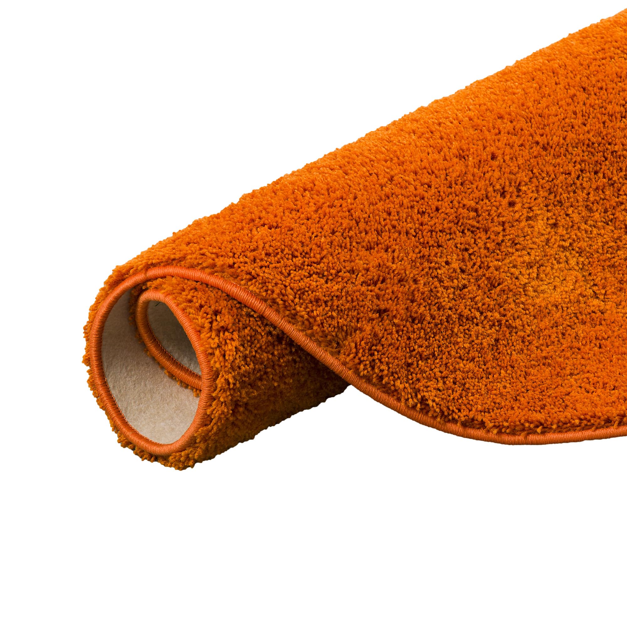 Snapstyle Hochflor Shaggy Teppich Palace Orange Rund in 7 Größen