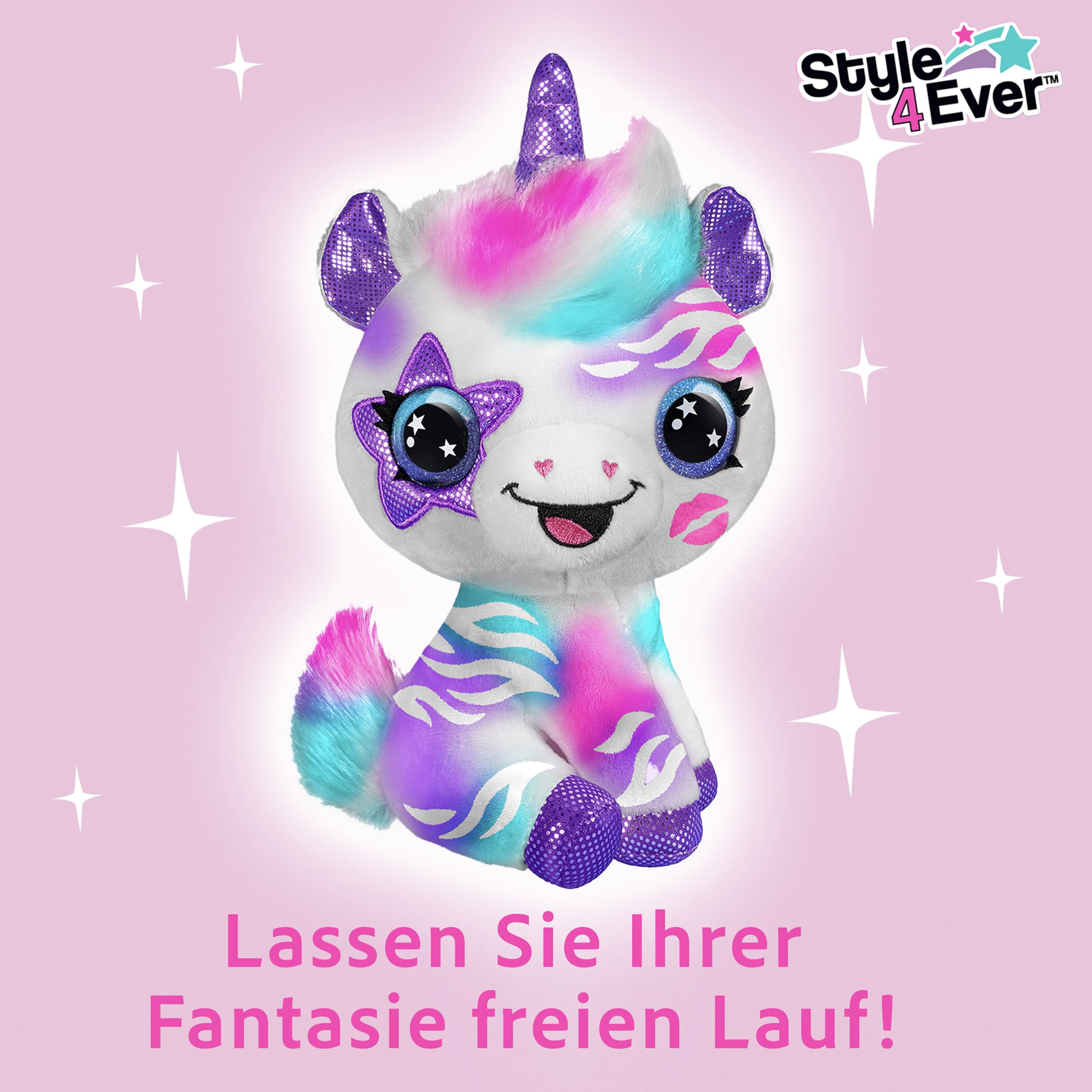 Canal Toys - Airbrush Plush OFG 228- Airbrush your Plush toy, bemalen Sie Ihr eigenes Plüschtier mit elektrischer Airbrush-Spritzpistole, Markern und Schablonen, 1 Einhorn-Plüsch, weiß