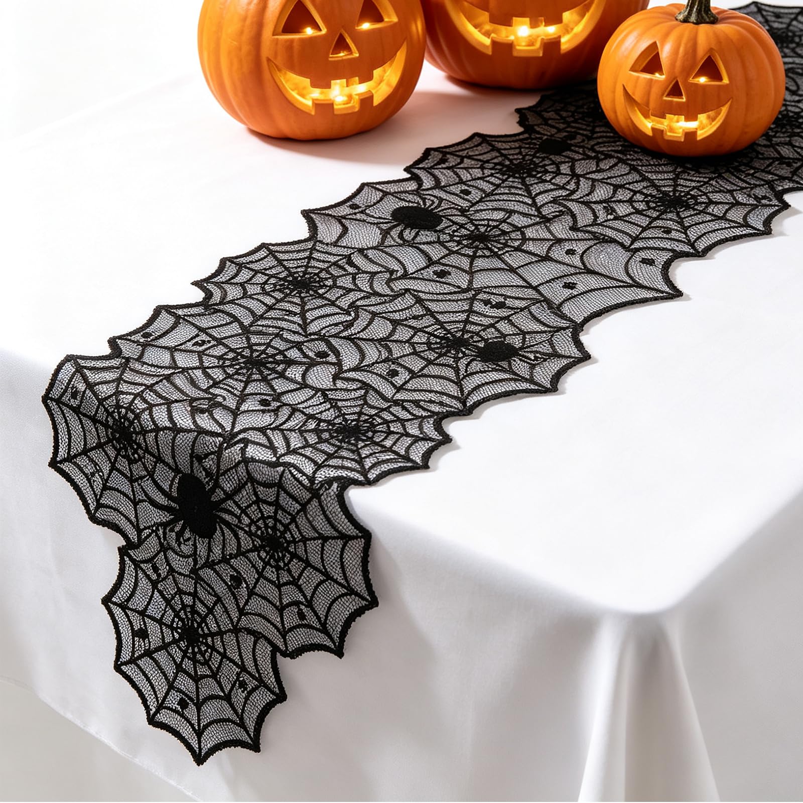 Halloween Fiestas Camino de Mesa Decoraciones de Mesa Fiestas Telaraña