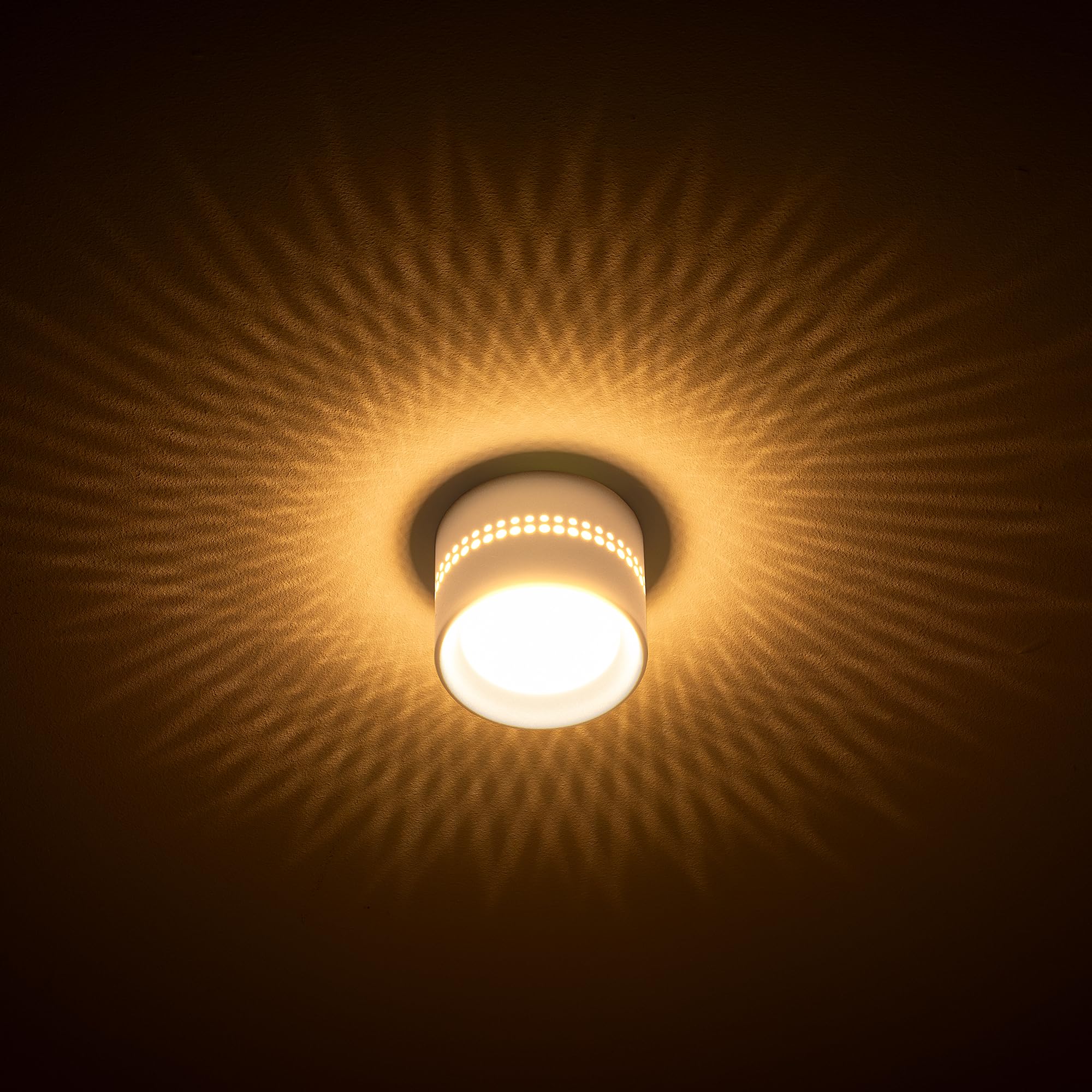 SSC-LUXon ALAPI Deckenspot weiß rund 4 Stück für GX53 Leuchtmittel 230V- Aufputz Leuchte LED mit indirekter Beleuchtung Decke