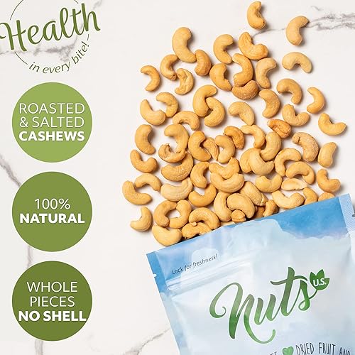 Miniatura 3 de NUTS U.S. - Anacardos tostados, salados, enteros, sin concha, tamaño jumbo.