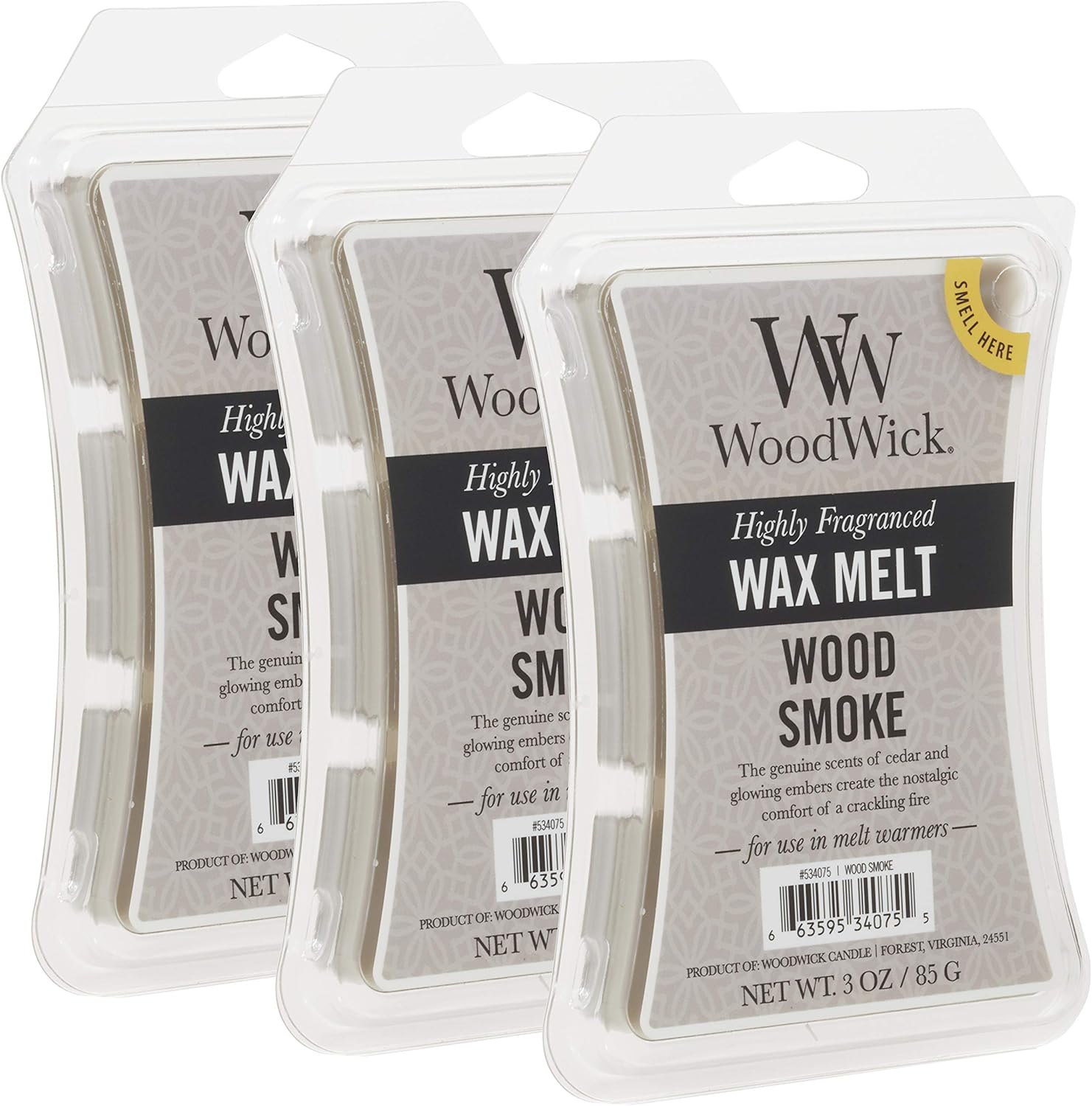 Woodwick® Wood Smoke 3 Oz. Wax Melts, 3 Packs of 6 (18 Total) Amazon