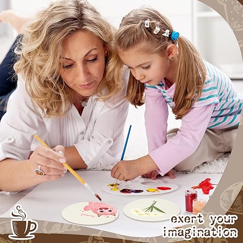 Miniatura 5 de Harloon 200 posavasos desechables de papel para bebidas, 4 pulgadas, cartón, borde festoneado, absorbente, para manualidades, tazas, catering, 200