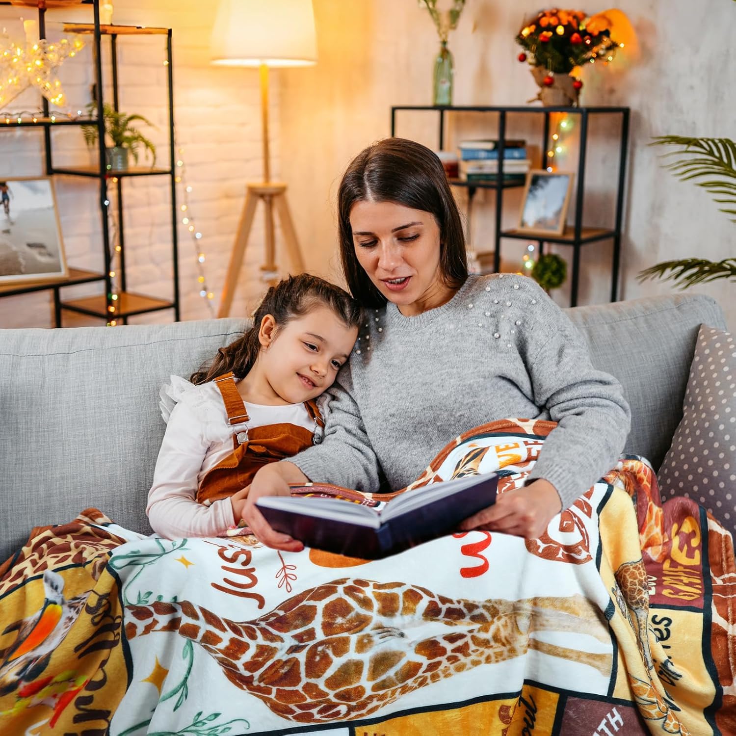 Giraffe Gifts Blanket for Giraffe Lovers Women Mom Girls Kids Cute Funny Themed Decor Bedroom Living Room Home Plush Flannel Throws Presents Kids Adults Birthday Christmas Valentine 50" x 60" - Image 2